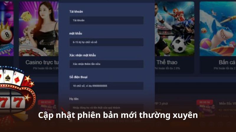 Cập nhật phiên bản mới thường xuyên để chơi game mượt hơn